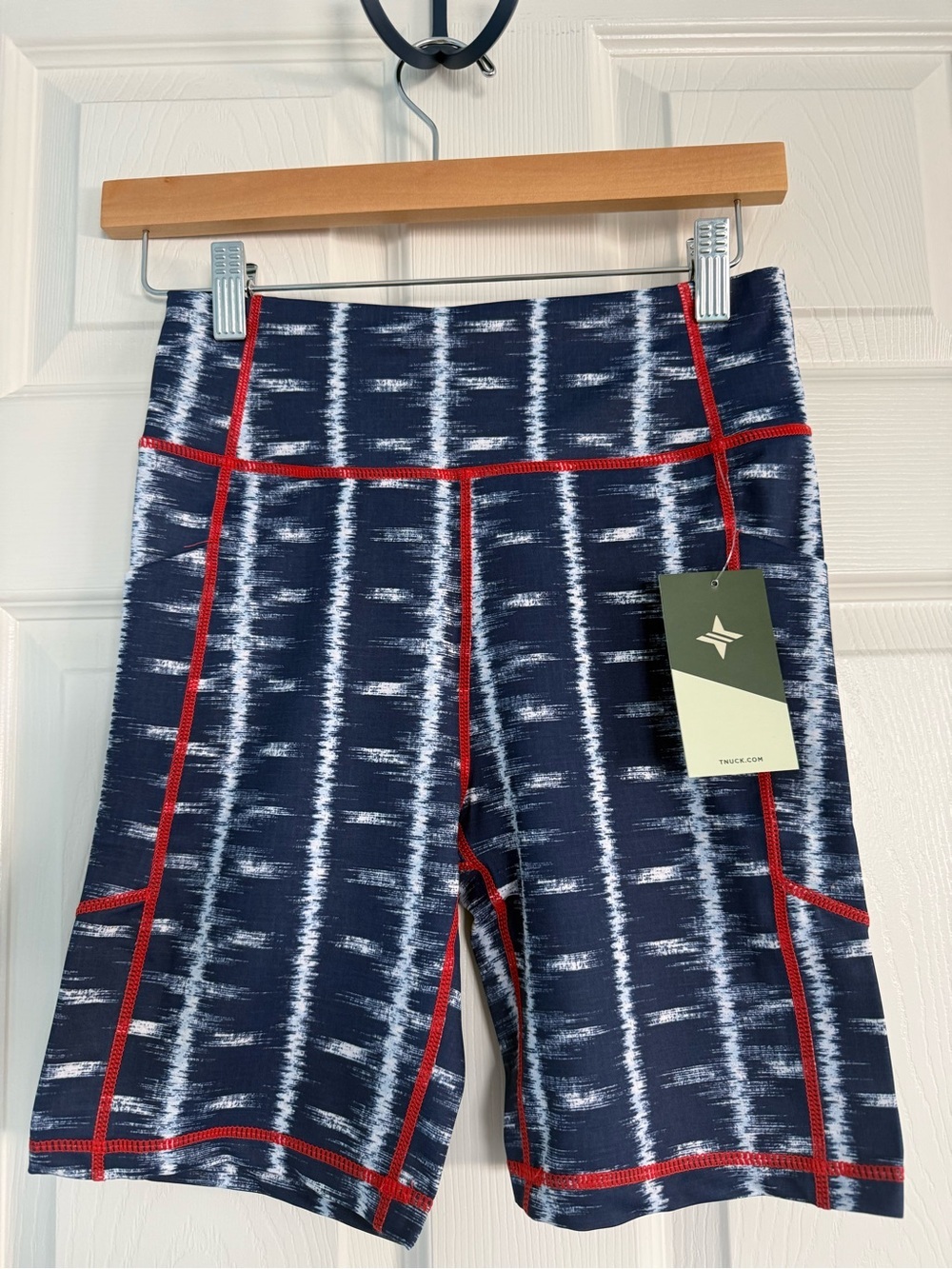 Tuckernuck TNUCK Sport Ava Compression Bike Shorts  Red White + Blue NWT XS